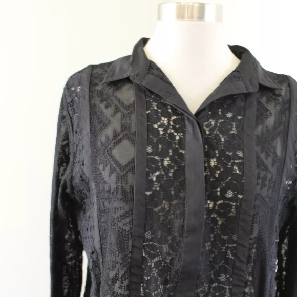 All Saints Dalliance Leela Lace Shirt - Picture 2 of 6